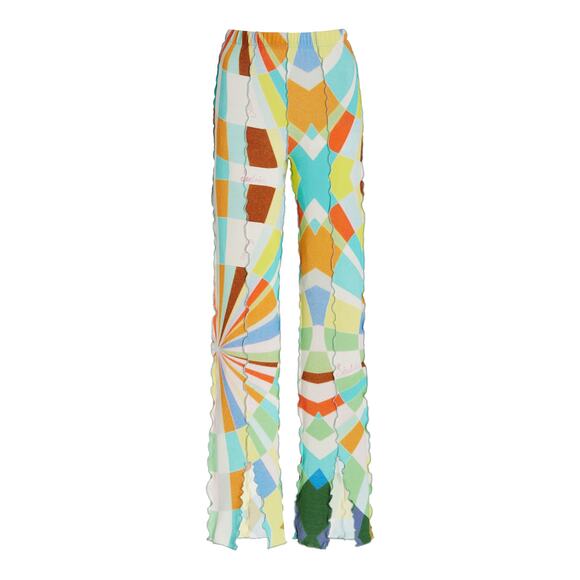 SIEDRES Pants - Siedres Vibrant Multicolor Kaleidoscope-Print Jersey Slim-Leg Pants Size XS
